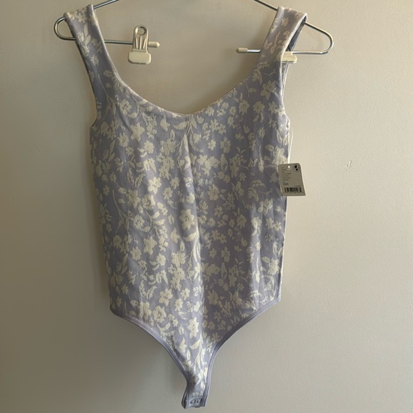 Free People Tops - Free People Lavender Floral Bodysuit